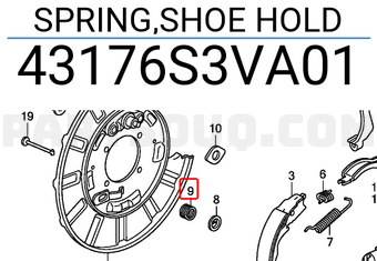 Honda 43176S3VA01 SPRING,SHOE HOLD