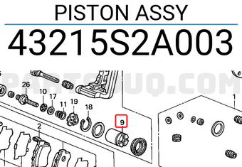 Honda 43215S2A003 PISTON ASSY