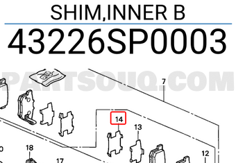 Honda 43226SP0003 SHIM,INNER B