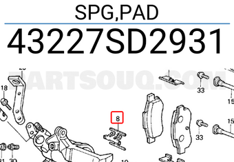 Honda 43227SD2931 SPG,PAD