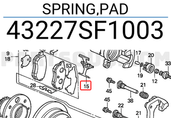 Honda 43227SF1003 SPRING,PAD