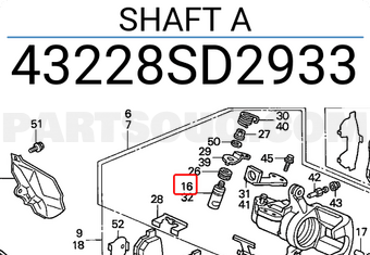 Honda 43228SD2933 SHAFT A