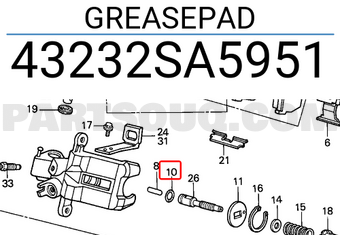 Honda 43232SA5951 GREASEPAD