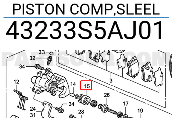 Honda 43233S5AJ01 PISTON COMP,SLEEL
