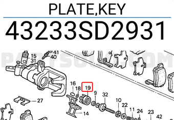 Honda 43233SD2931 PLATE,KEY