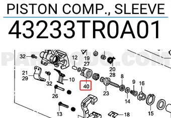 Honda 43233TR0A01 PISTON COMP., SLEEVE