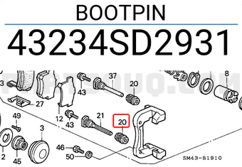 Honda 43234SD2931 BOOTPIN