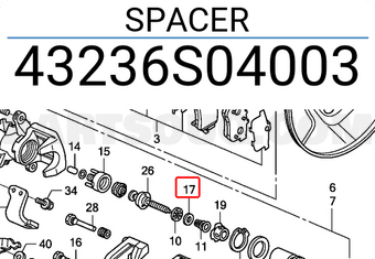 Honda 43236S04003 SPACER