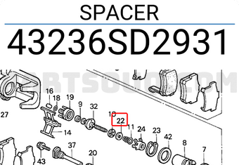 Honda 43236SD2931 SPACER