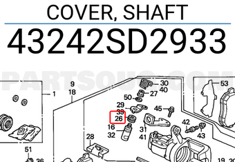 Honda 43242SD2933 COVER, SHAFT
