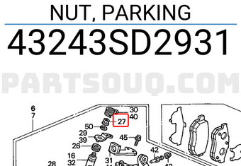 Honda 43243SD2931 NUT, PARKING