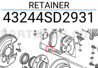 Honda 43244SD2931 RETAINER