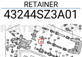 Honda 43244SZ3A01 RETAINER