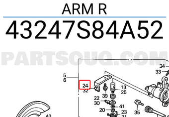 Honda 43247S84A52 ARM R