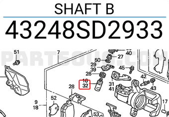 Honda 43248SD2933 SHAFT B