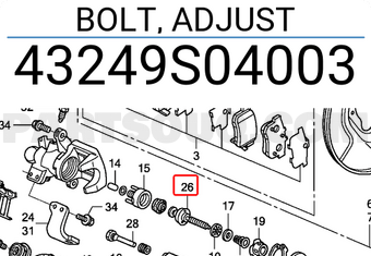 Honda 43249S04003 BOLT, ADJUST