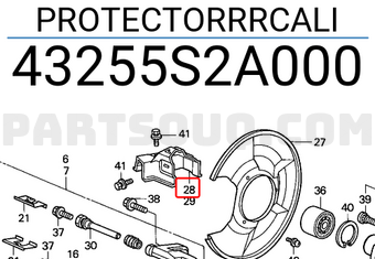 Honda 43255S2A000 PROTECTORRRCALI