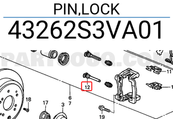 Honda 43262S3VA01 PIN,LOCK