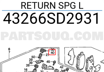 Honda 43266SD2931 RETURN SPG L