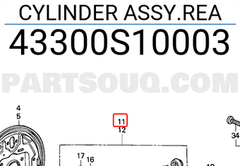Honda 43300S10003 CYLINDER ASSY.REA
