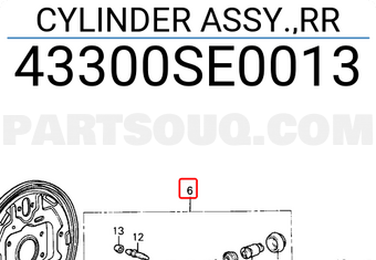 Honda 43300SE0013 CYLINDER ASSY.,RR