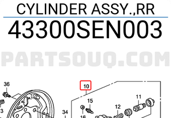 Honda 43300SEN003 CYLINDER ASSY.,RR