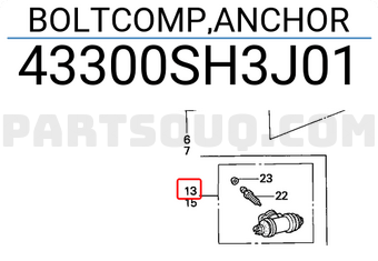 Honda 43300SH3J01 BOLTCOMP,ANCHOR
