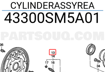 Honda 43300SM5A01 CYLINDERASSYREA