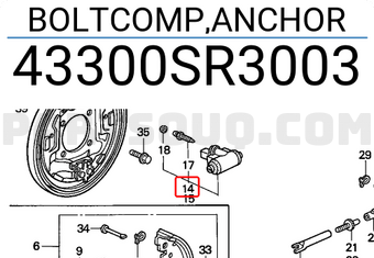 Honda 43300SR3003 BOLTCOMP,ANCHOR