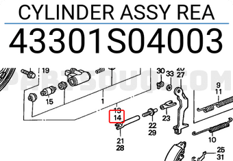 Honda 43301S04003 CYLINDER ASSY REA