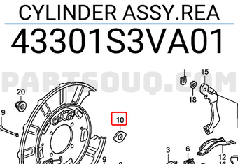 Honda 43301S3VA01 CYLINDER ASSY.REA