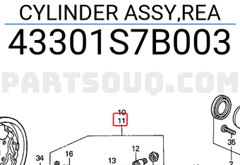 Honda 43301S7B003 CYLINDER ASSY,REA