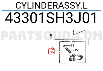 Honda 43301SH3J01 CYLINDERASSY,L