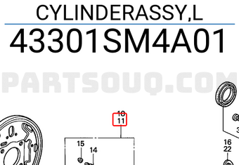 Honda 43301SM4A01 CYLINDERASSY,L