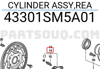 Honda 43301SM5A01 CYLINDER ASSY,REA