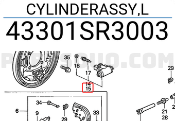 Honda 43301SR3003 CYLINDERASSY,L