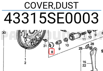 Honda 43315SE0003 COVER,DUST