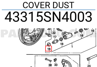 Honda 43315SN4003 COVER DUST