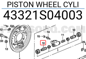 Honda 43321S04003 PISTON WHEEL CYLI