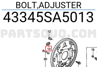 Honda 43345SA5013 BOLT,ADJUSTER