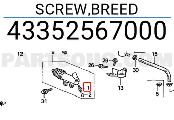 Honda 43352567000 SCREW,BREED