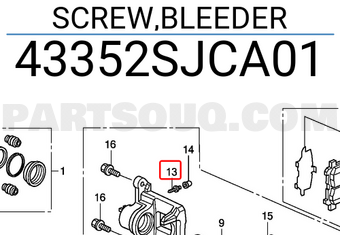 Honda 43352SJCA01 SCREW,BLEEDER