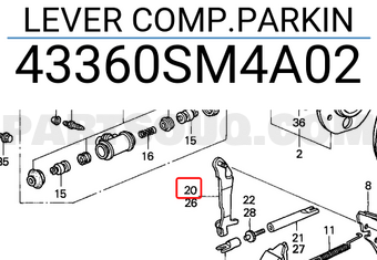 Honda 43360SM4A02 LEVER COMP.PARKIN