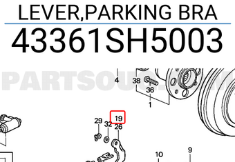 Honda 43361SH5003 LEVER,PARKING BRA