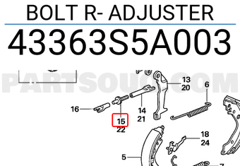 Honda 43363S5A003 BOLT R- ADJUSTER