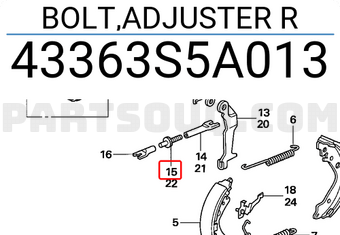 Honda 43363S5A013 BOLT,ADJUSTER R
