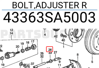 Honda 43363SA5003 BOLT,ADJUSTER R