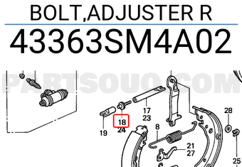 Honda 43363SM4A02 BOLT,ADJUSTER R