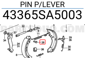 Honda 43365SA5003 PIN P/LEVER