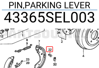 Honda 43365SEL003 PIN,PARKING LEVER